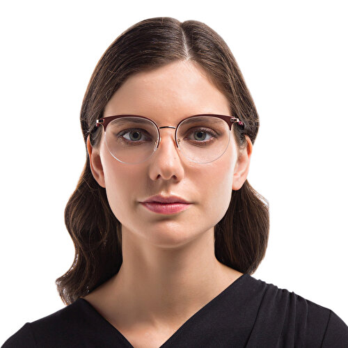 EYE'M TRUE Half Rim Cat Eye Eyeglasses