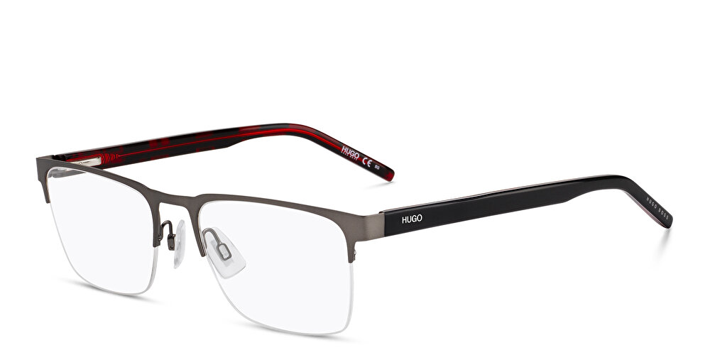 HUGO BOSS Wide Half-Rim Rectangle Eyeglasses