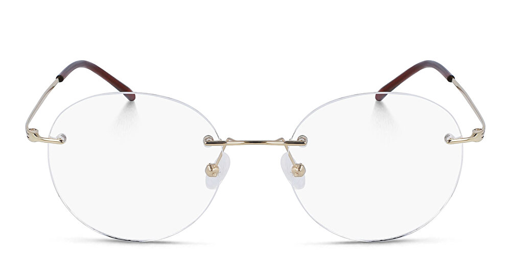 Calvin Klein Unisex Rimless Round Eyeglasses