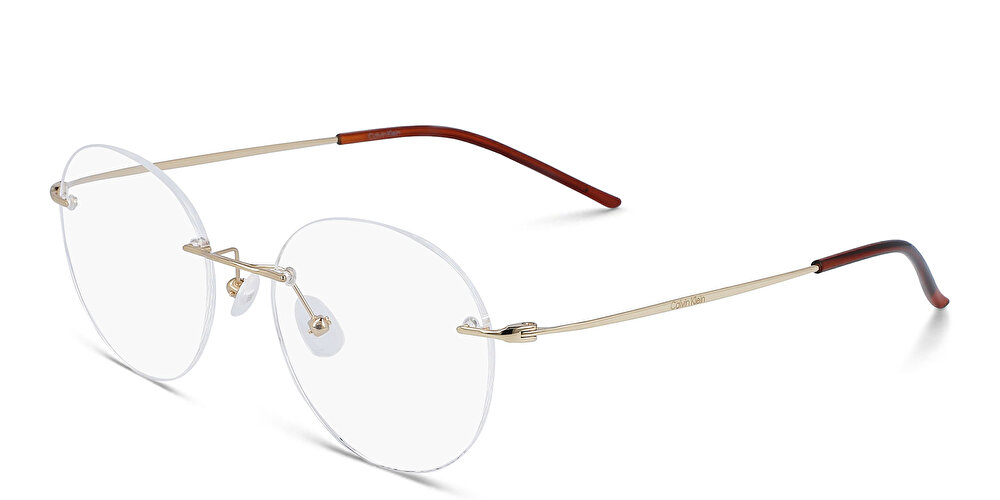 كالفين كلاين نظارات طبية دائرية بدون إطار للجنسين
