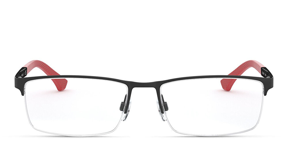 EMPORIO ARMANI Half Rim Wide Rectangle Eyeglasses