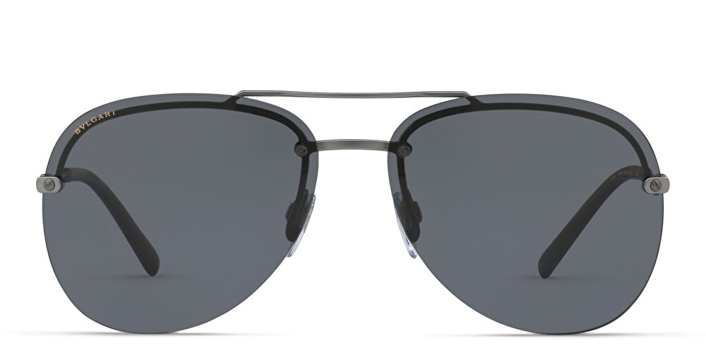 BVLGARI Half Rim Aviator Sunglasses