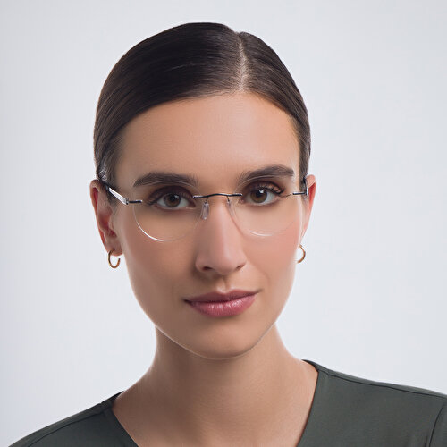 Silhouette Unisex Rimless Round Eyeglasses