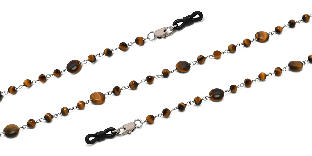 Uoptic Tiger's Eye & Stainless Steel Glasses Chain
