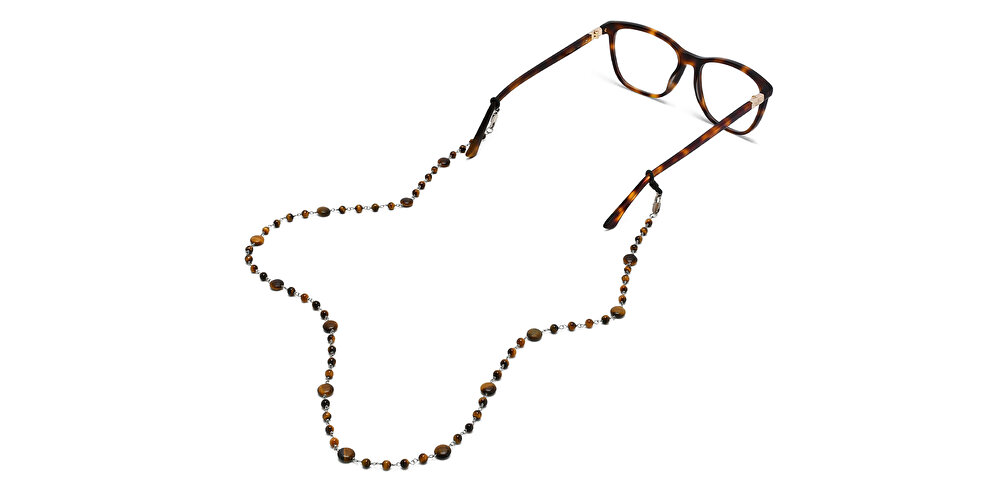 يو أوبتيك سلسلة نظارات من الستانلس ستيل وأحجار عين النمر