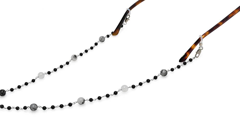 Uoptic Onyx & Stainless Steel Glasses Chain