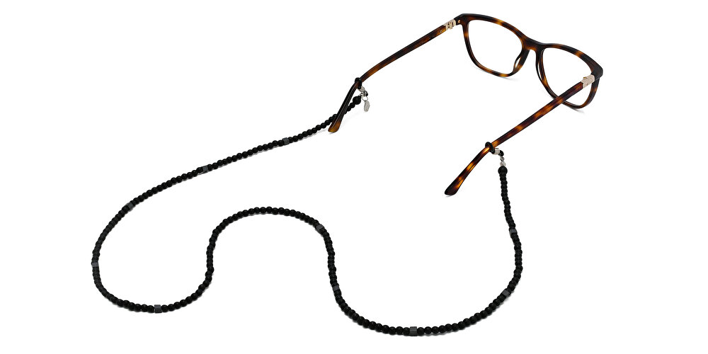The RICCI DISTRICT Onyx & Hematite Glasses Chain