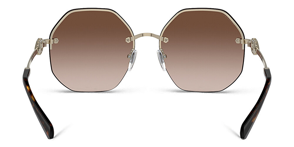 BVLGARI Half-Rim Irregular Sunglasses