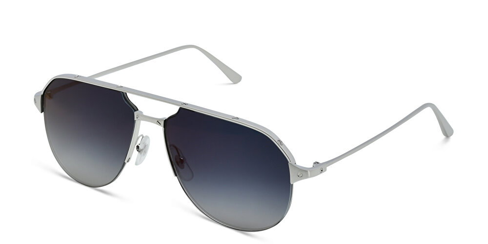 Cartier Half Rim Wide Aviator Sunglasses