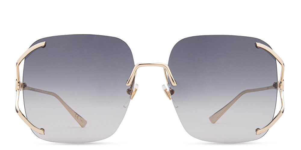 GUCCI Oversized Rimless Wide Square Sunglasses