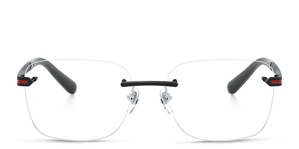 BVLGARI Rimless Wide Rectangle Eyeglasses