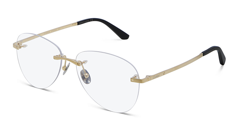 Cartier Rimless Wide Aviator Eyeglasses