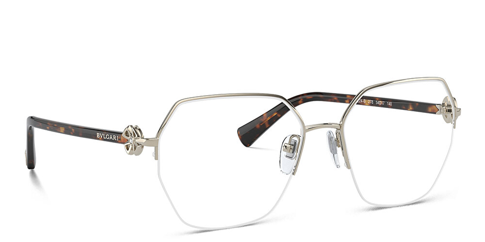 BVLGARI Half Rim Irregular Eyeglasses