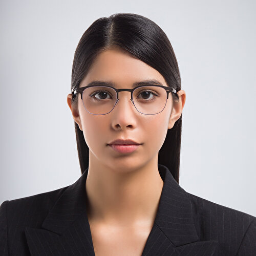 MYKITA Unisex Half-Rim Square Eyeglasses