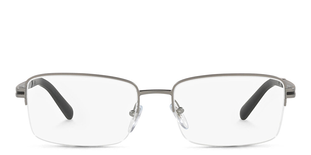 BVLGARI Half-Rim Wide Rectangle Eyeglasses