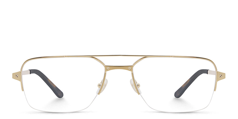 Cartier Santos de Cartier Wide Half-Rim Eyeglasses
