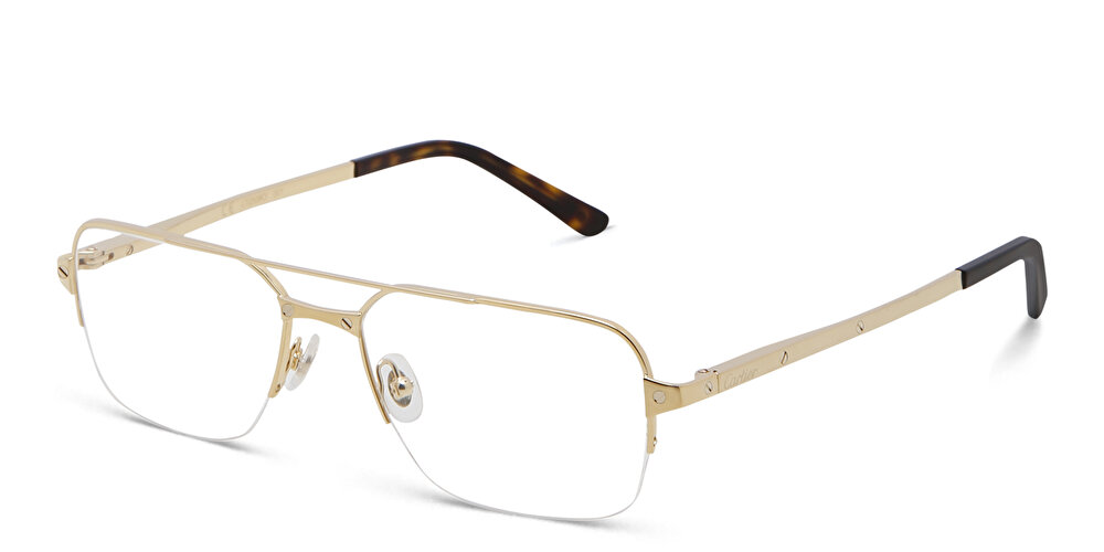 Cartier Santos de Cartier Wide Half-Rim Eyeglasses