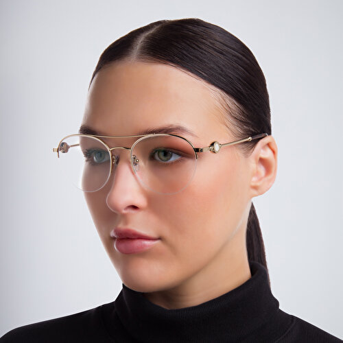 BVLGARI Half Rim Round Eyeglasses