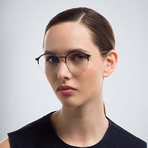 MONOGRAM Unisex Half Rim Round Eyeglasses