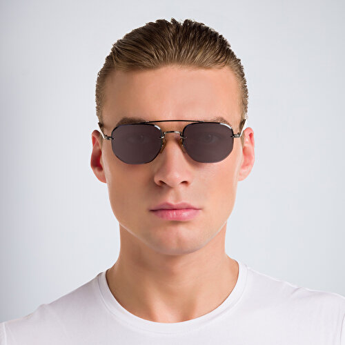DAVID BECKHAM Half Rim Square Sunglasses