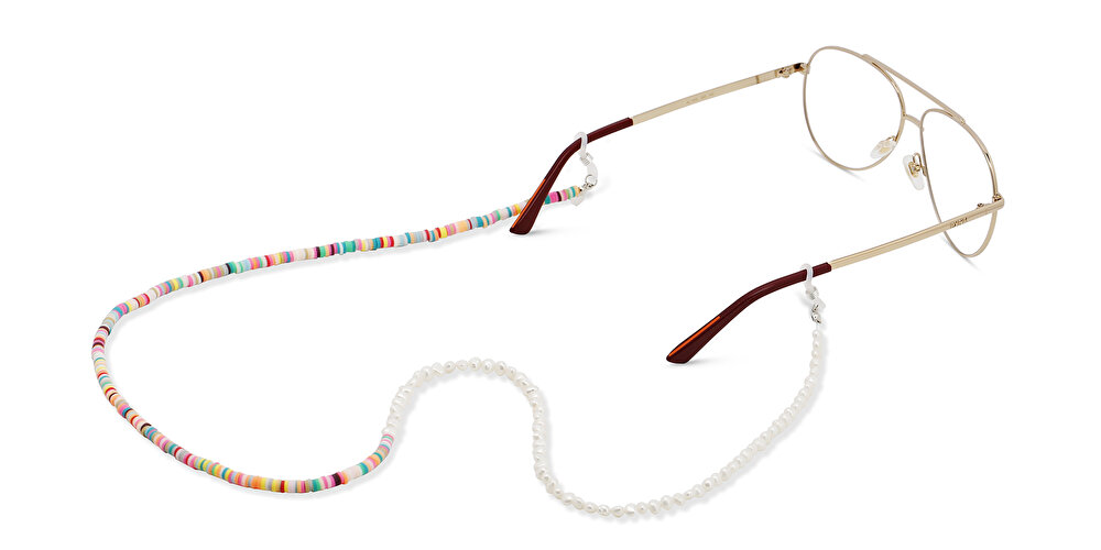The RICCI DISTRICT Crystals & Mother of Pearl Glasses Chain