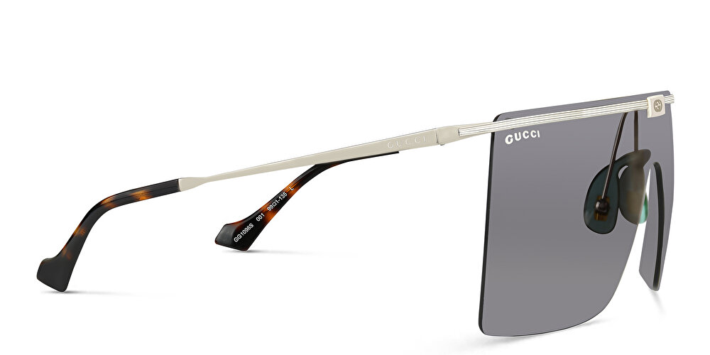 غوتشي نظارة شمسية بإطار مربع واسع بدون إطار