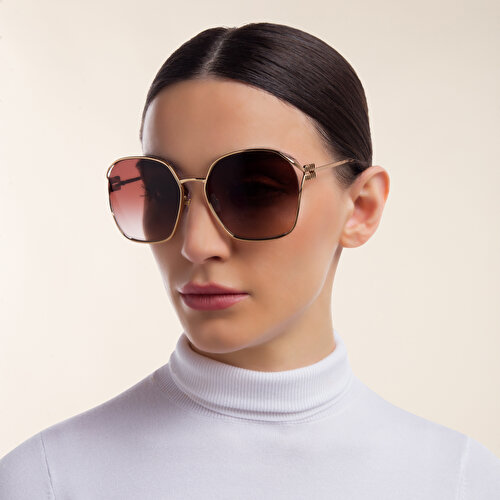 MIU MIU Half Rim Irregular Sunglasses
