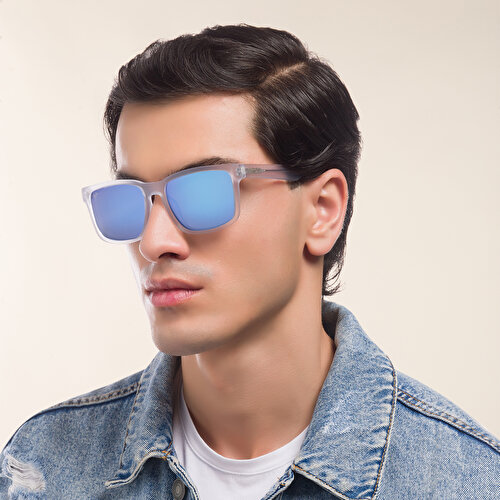 ماوي جيم نظارة شمسية ستون شاك بإطار مربع للجنسين
