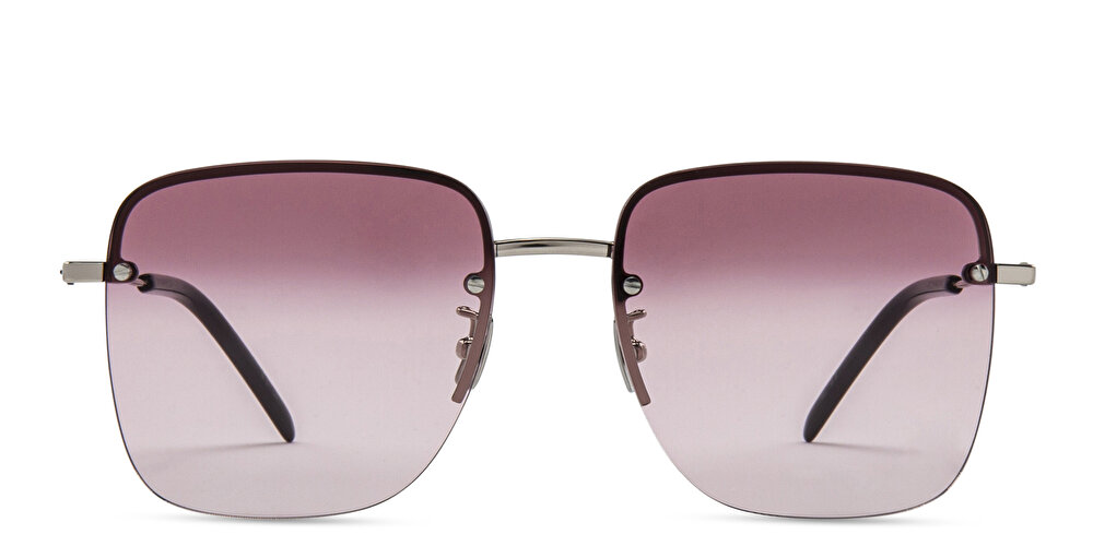 SAINT LAURENT Half-Rim Square Sunglasses