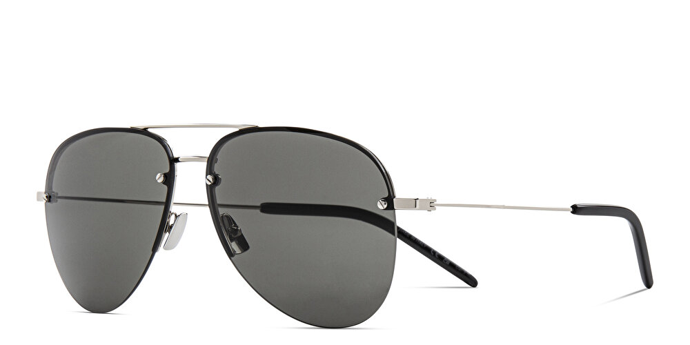 SAINT LAURENT Unisex Half-Rim Aviator Sunglasses