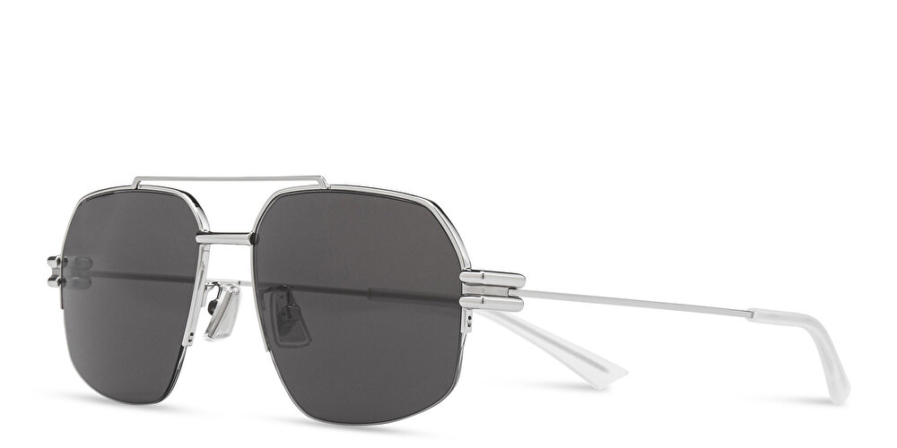 BOTTEGA VENETA Unisex Half-Rim Aviator Sunglasses