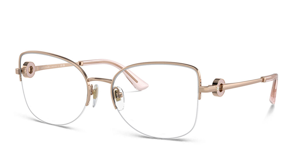 BVLGARI Half-Rim Cat-Eye Eyeglasses