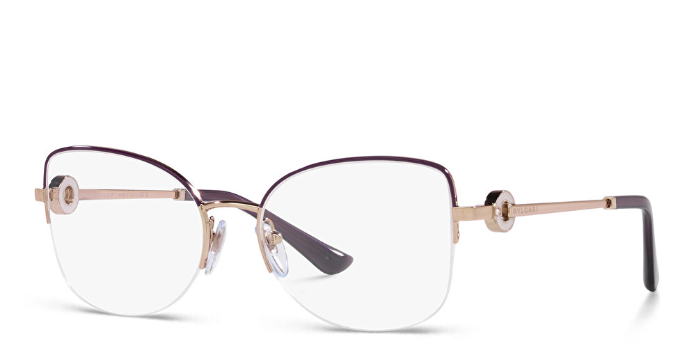 BVLGARI Half-Rim Cat-Eye Eyeglasses