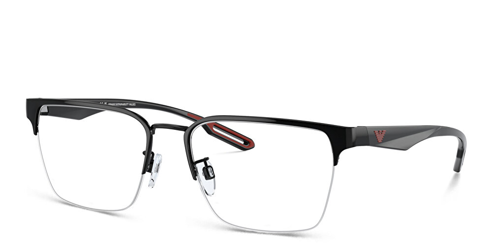 EMPORIO ARMANI Half-Rim Square Eyeglasses