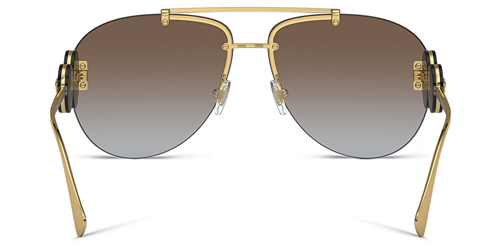 فيرزاتشي نظارات شمسية أفياتور بدون إطار بحليات ميدوسا المزدوجة