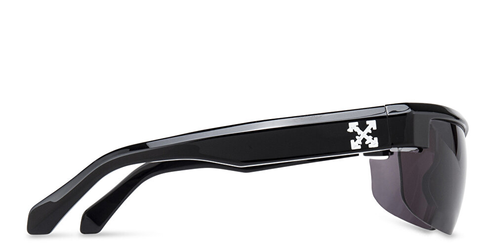 OFF WHITE Unisex Wide Half-Rim Rectangle Sunglasses