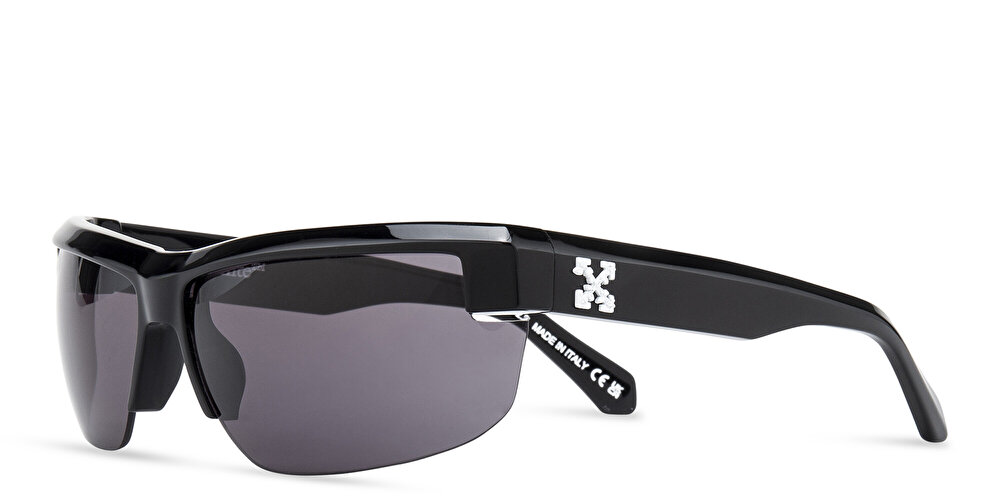 OFF WHITE Unisex Wide Half-Rim Rectangle Sunglasses