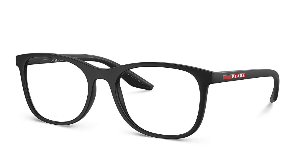 PRADA LINEA ROSSA Logo Wide Square Eyeglasses