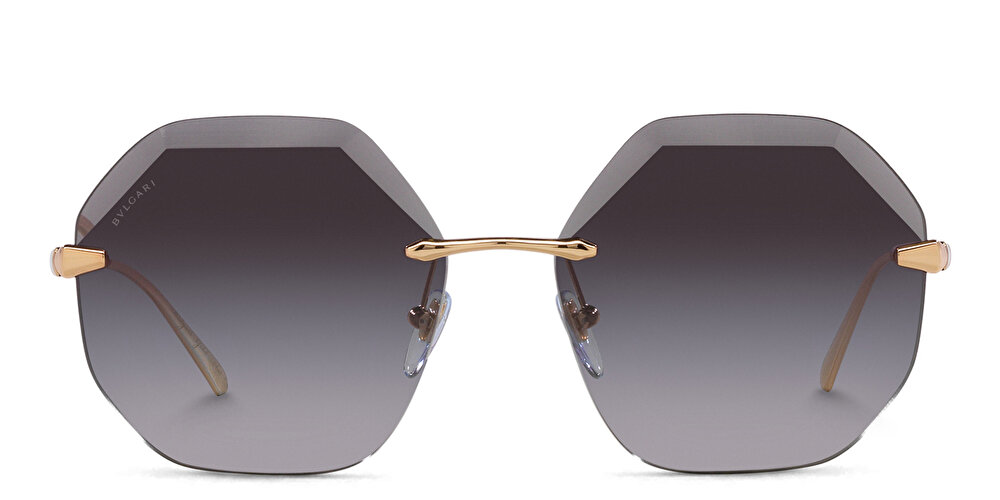 BVLGARI Oversized Rimless Irregular Sunglasses