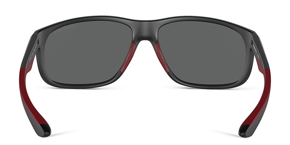 أمبوريو أرماني نظارات شمسية مستطيلة واسعة بشعار العلامة