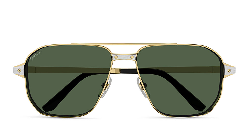 Cartier Santos de Cartier Wide Aviator Sunglasses
