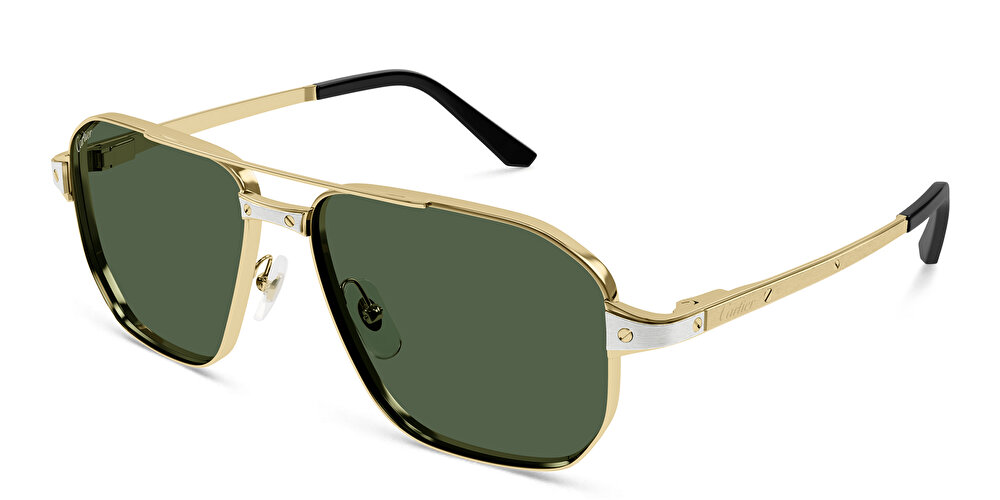 Cartier Santos de Cartier Wide Aviator Sunglasses