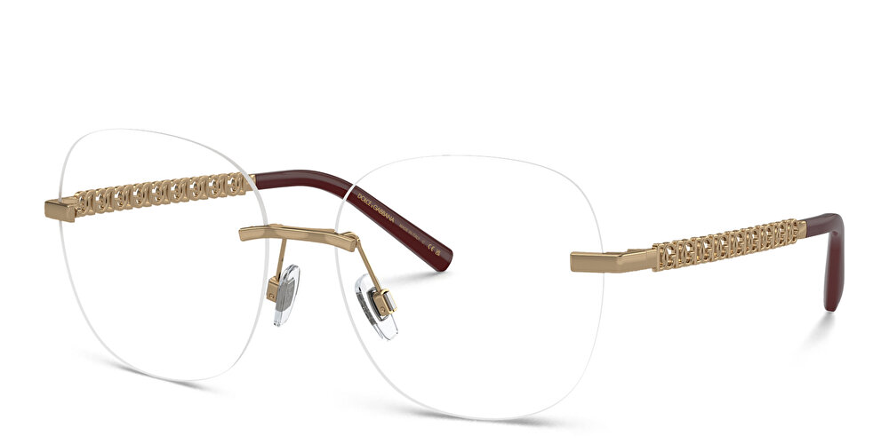 دولتشي آند غابانا نظارات طبية مربّعة واسعة بدون إطار
