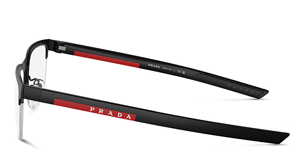 PRADA LINEA ROSSA Half-Rim Wide Rectangle Eyeglasses