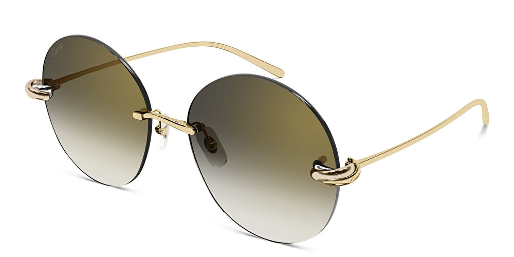 Cartier Trinity Rimless Round Sunglasses