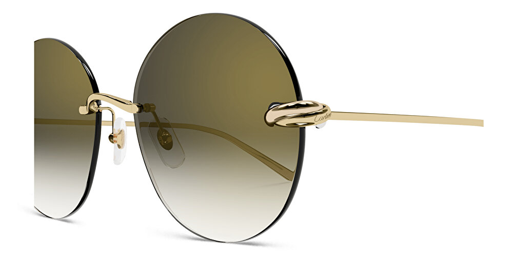 Cartier Trinity Rimless Round Sunglasses