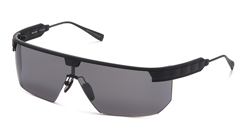 BALMAIN Major Unisex Half-Rim Wide Mask Sunglasses 