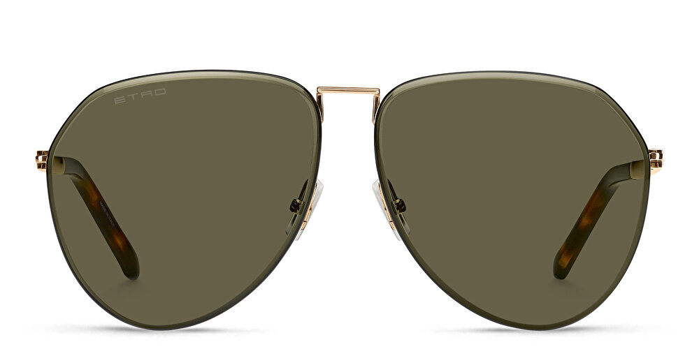 ETRO Luxury Metal Unisex Aviator Sunglasses