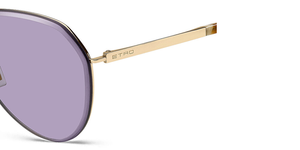 ETRO Luxury Metal Unisex Aviator Sunglasses