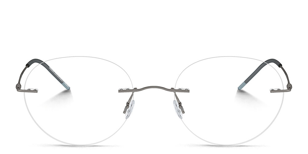 جورجو أرماني نظارات طبية دائرية بدون إطار بشعار العلامة